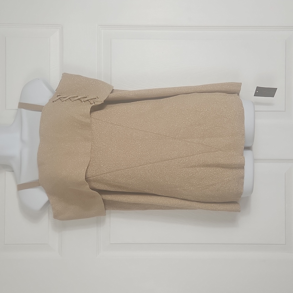 Thalia Sodi Women's Off- Shoulder Metallic Top Size Medium